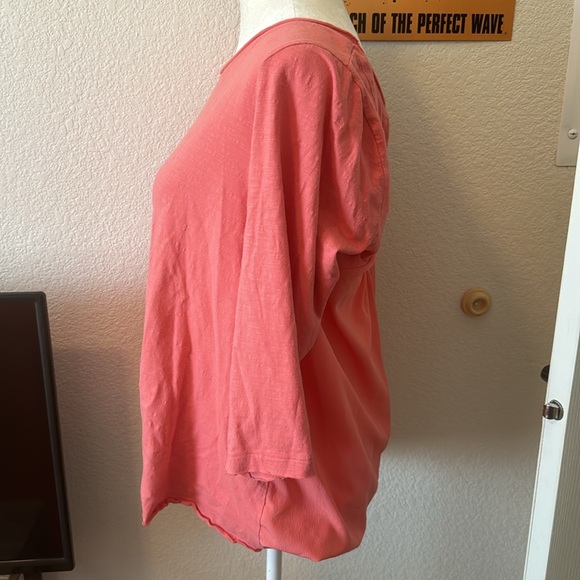 Coral Mixed Material Top - Picture 2 of 9